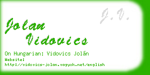 jolan vidovics business card